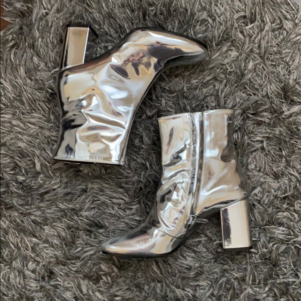 Balenciaga Silver Booties
